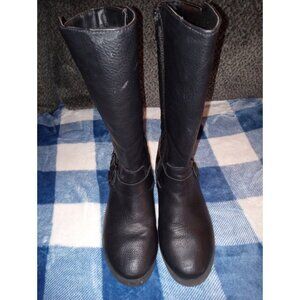 Girl Black Riding Fashion Boots Size 1